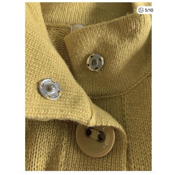 Forever 21 Mustard Wool Blend SnapCropped Short Sleeve Cardigan Women Medium - Picture 5 of 10